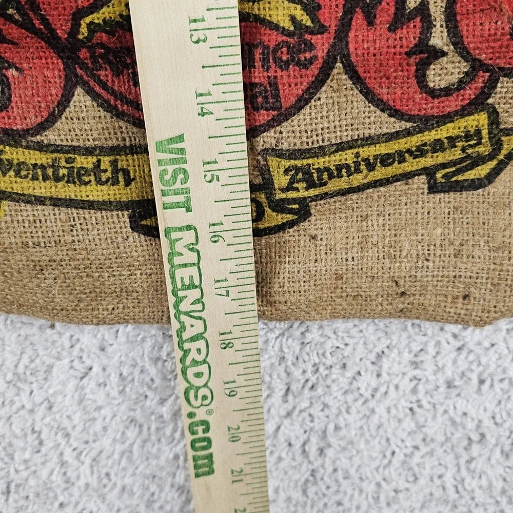Vtg MN Renaissance Festival 20th Anniversary 1990 Burlap Sack‎ Bag Tote Emblem